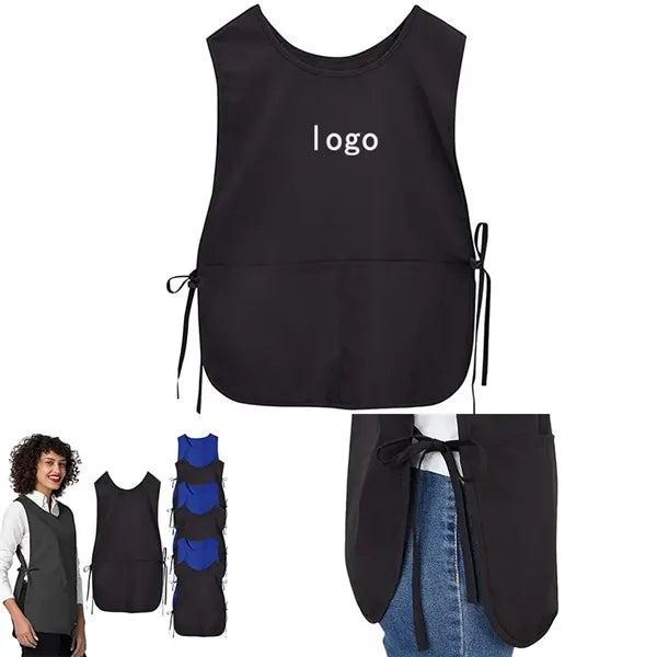 Polyster Hairdresser Jacket Barber Vest With 2 Pockets