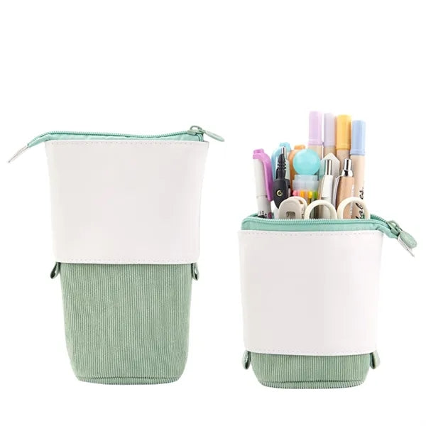 Multifunctional PU Corduroy Retractable Pencil Case