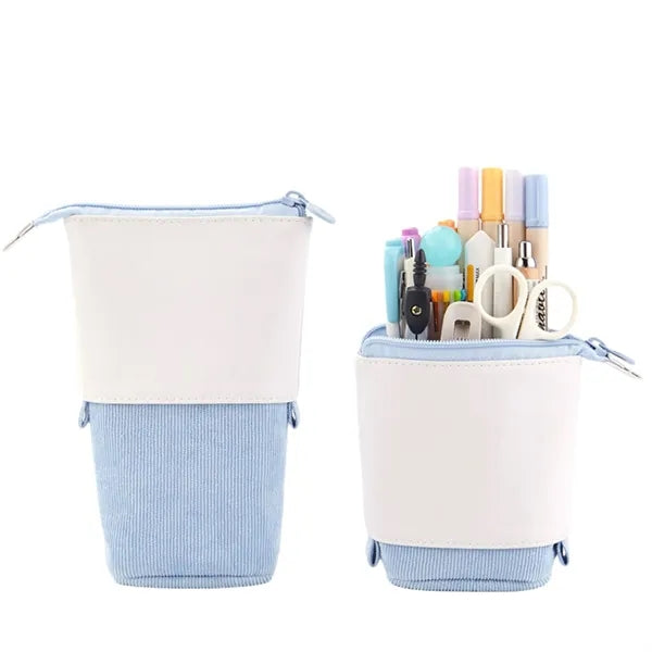 Multifunctional PU Corduroy Retractable Pencil Case