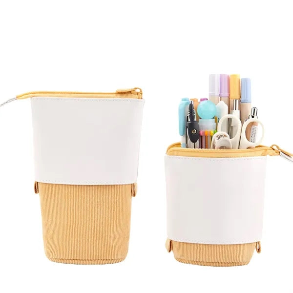 Multifunctional PU Corduroy Retractable Pencil Case