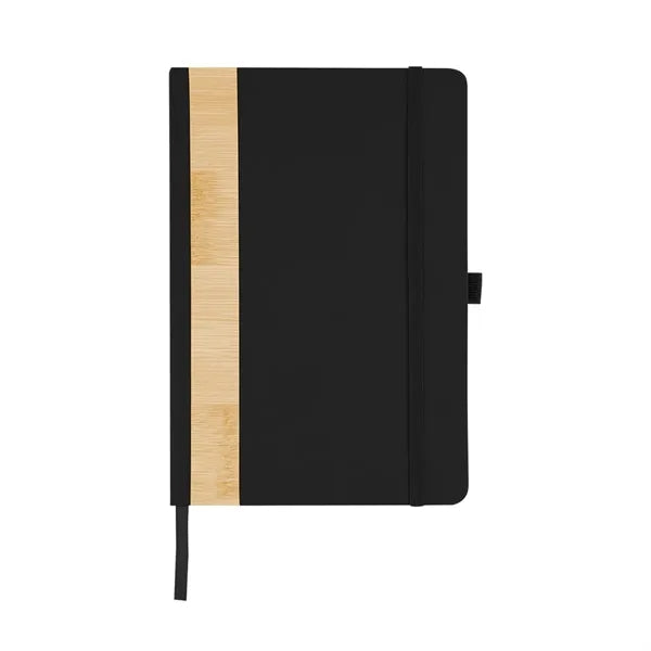 Recycled PU And Bamboo Accent Journal with Pen Loop