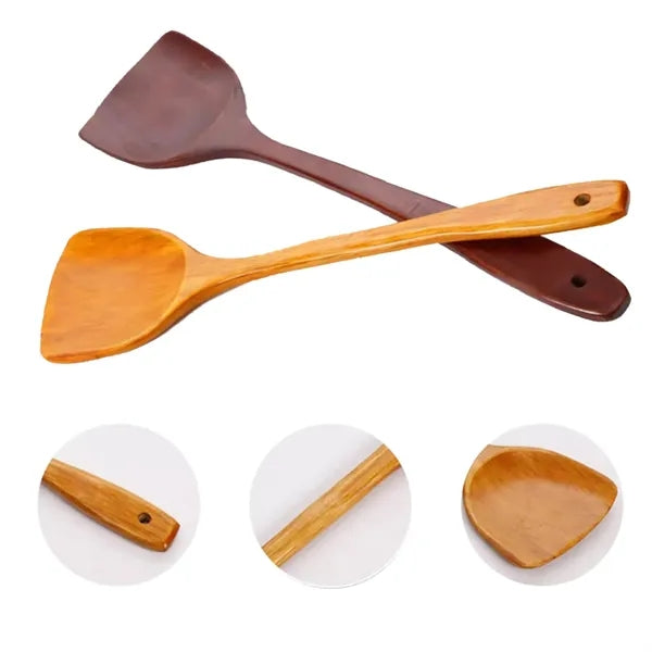 Long Handle Wooden Spatula For Kitchen