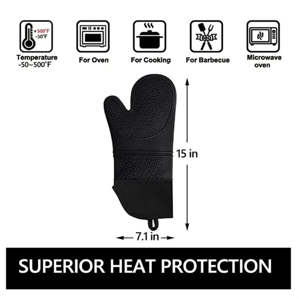 Extra Long Silicone Oven Mitts Gloves