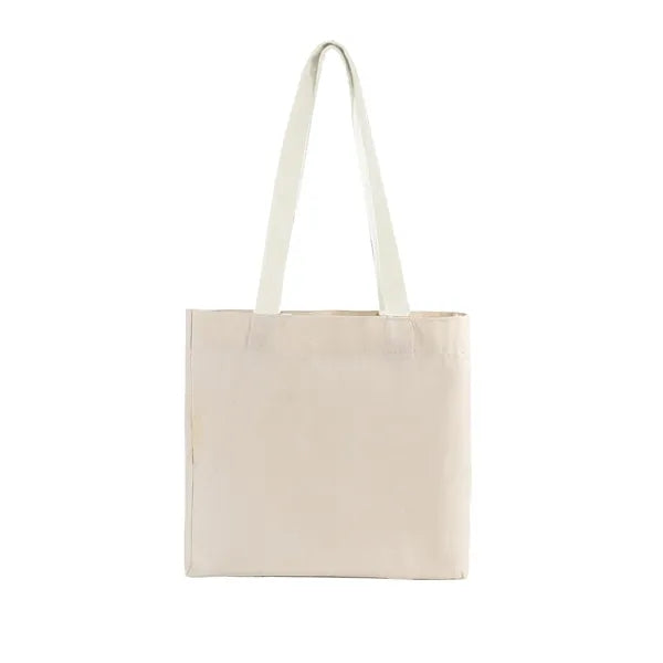 Cotton Colored Handle Tote w/Gusset