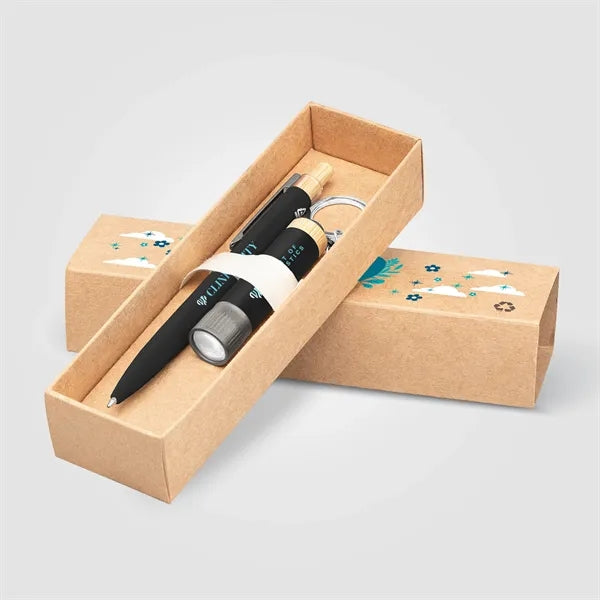 Reborn Recycled Aluminum Bamboo Accented Pen & Flashlight