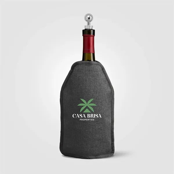 Nest Recycled Polyester Heathered Wine Bottle Cooler-Heat Tr