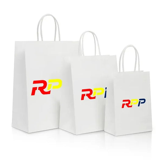 White Kraft Paper Shopper Tote Bag