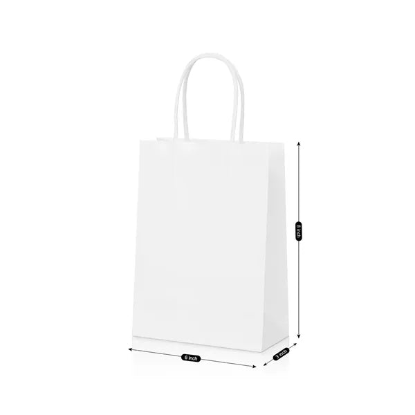 White Kraft Paper Shopper Tote Bag
