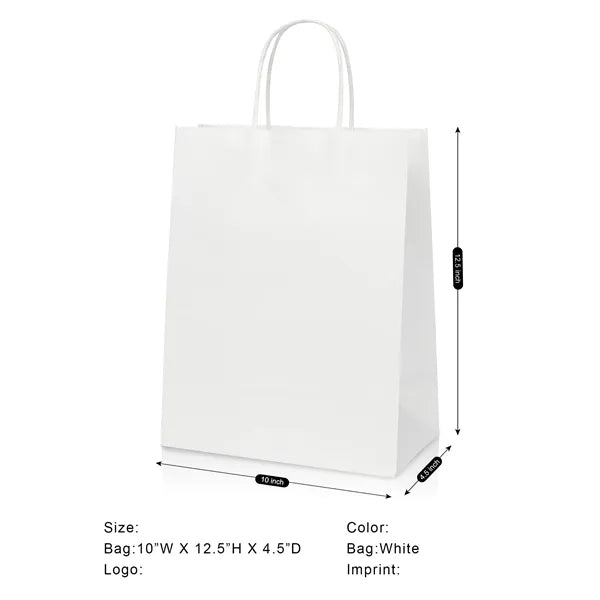 White Kraft Paper Shopper Tote Bag