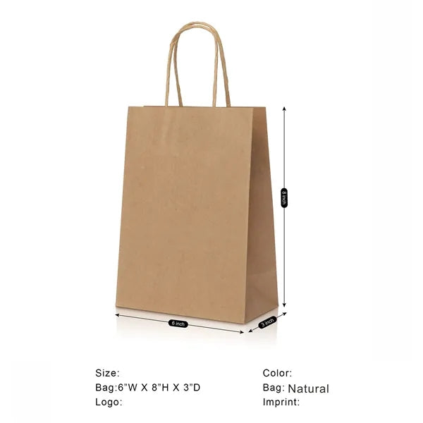 White Kraft Paper Shopper Tote Bag