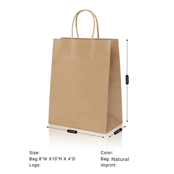 White Kraft Paper Shopper Tote Bag