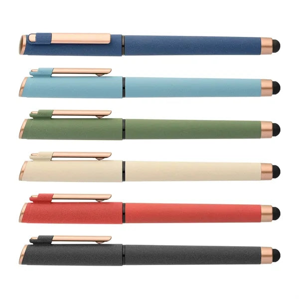 York Recycled Plastic Bronze Trim Stylus Gel Pen-ColorJet
