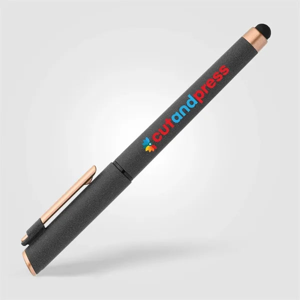 York Recycled Plastic Bronze Trim Stylus Gel Pen-ColorJet