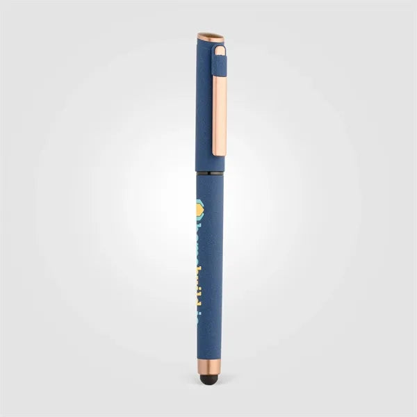 York Recycled Plastic Bronze Trim Stylus Gel Pen-ColorJet