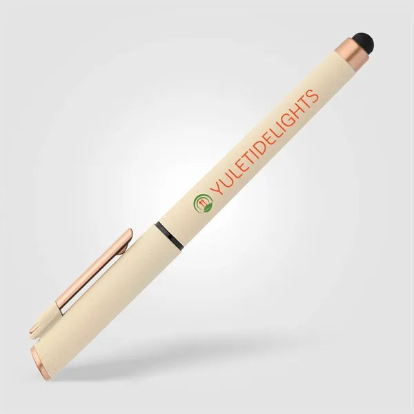 York Recycled Plastic Bronze Trim Stylus Gel Pen-ColorJet