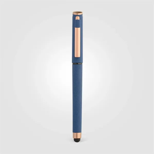 York Recycled Plastic Bronze Trim Stylus Gel Pen-ColorJet