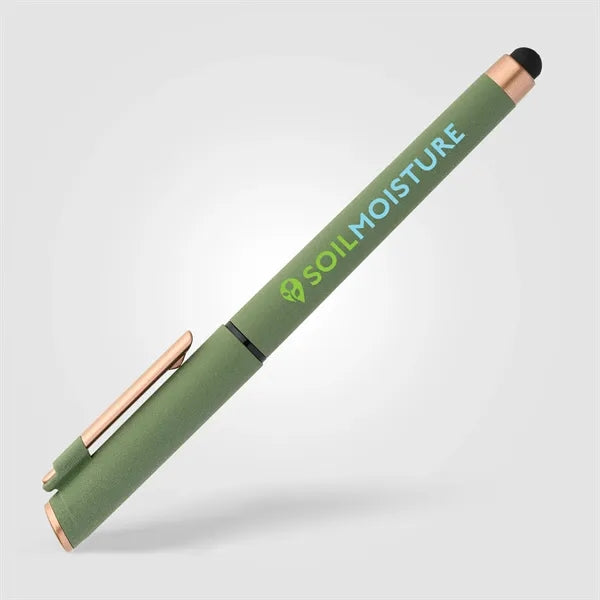 York Recycled Plastic Bronze Trim Stylus Gel Pen-ColorJet