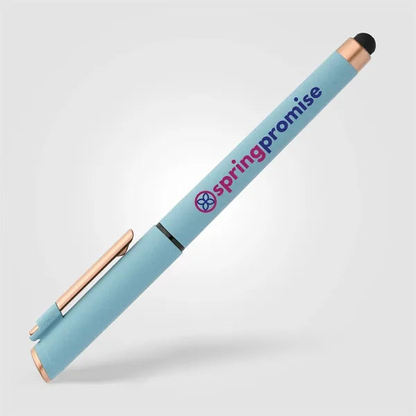 York Recycled Plastic Bronze Trim Stylus Gel Pen-ColorJet