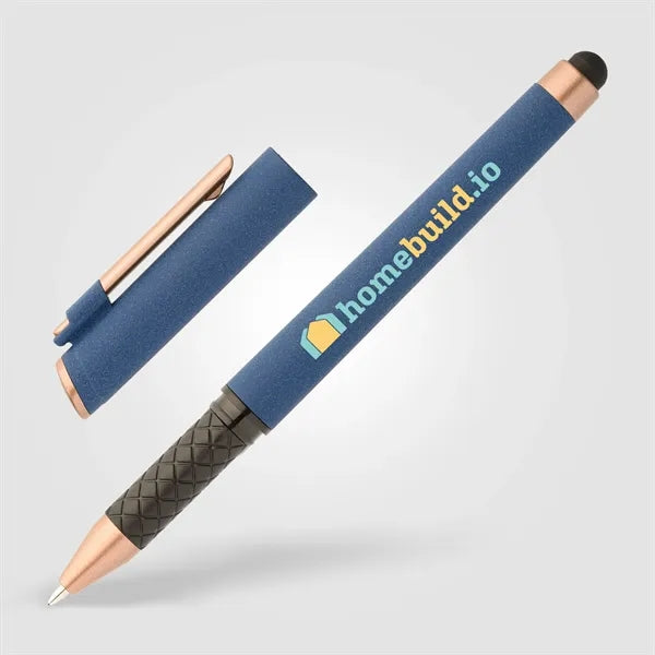 York Recycled Plastic Bronze Trim Stylus Gel Pen-ColorJet