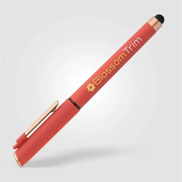 York Recycled Plastic Bronze Trim Stylus Gel Pen-ColorJet