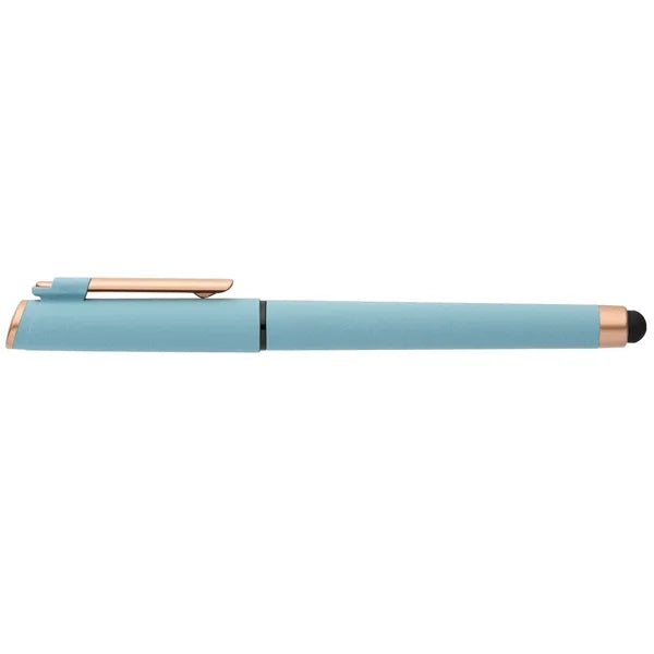 York Recycled Plastic Bronze Trim Stylus Gel Pen-ColorJet