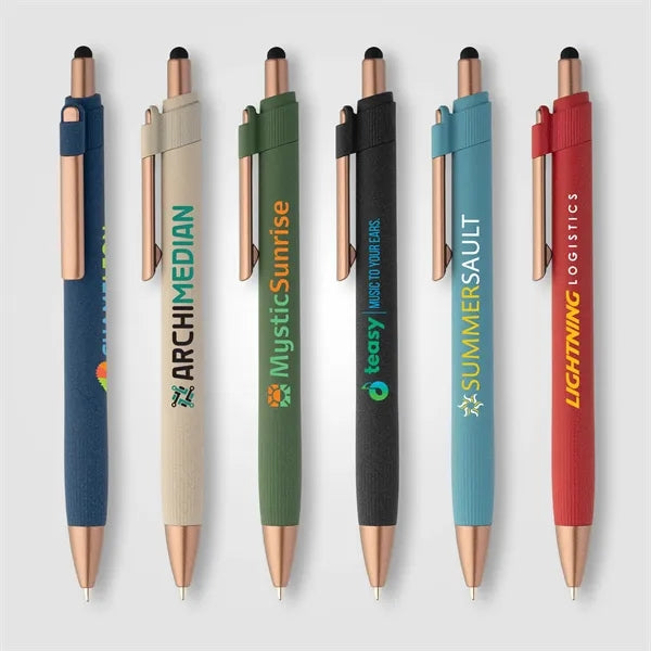 York Recycled Plastic Bronze Trim Stylus Ballpt Pen - Color
