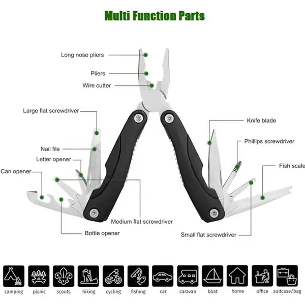 Multi Pliers Knife Tools w/Bits Set