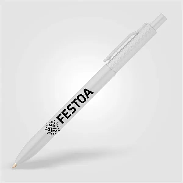 Vale Recycled Plastic Diamond Textured Metallic Pen