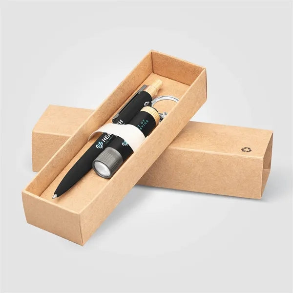 Reborn Recycled Aluminum Bamboo Accented Pen & Flashlight