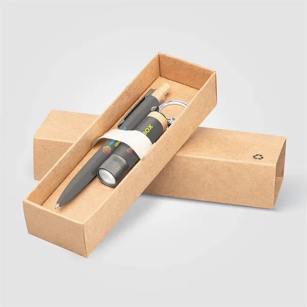 Reborn Recycled Aluminum Bamboo Accented Pen & Flashlight