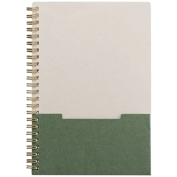 Lino FSC Paper Spiral Binding Vertical Pocket Notebook - A5