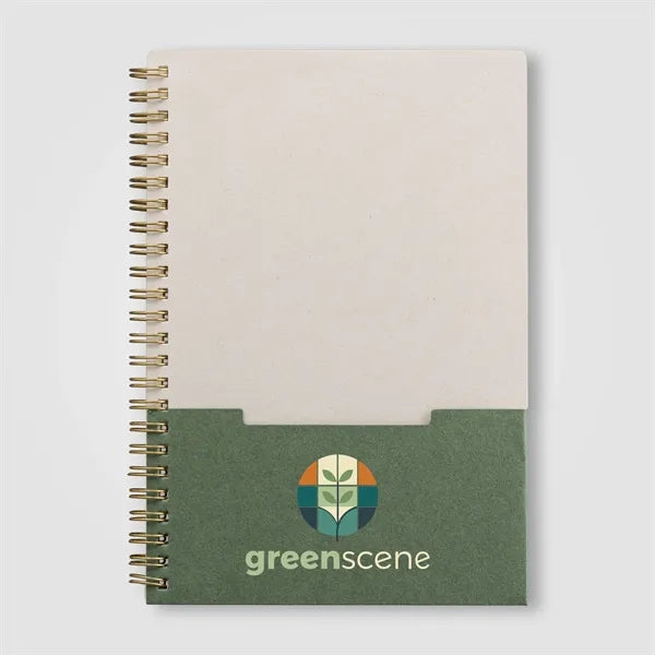 Lino FSC Paper Spiral Binding Vertical Pocket Notebook - A5