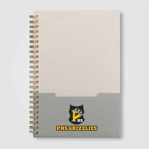 Lino FSC Paper Spiral Binding Vertical Pocket Notebook - A5