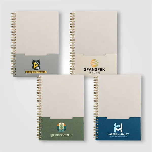 Lino FSC Paper Spiral Binding Vertical Pocket Notebook - A5