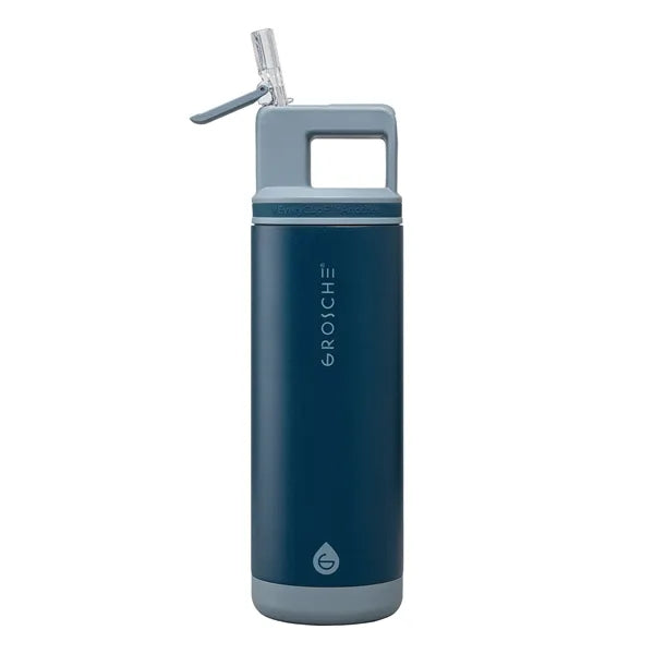 Grosche Alpine Stainless Steel Removable Straw Flip n' Sip