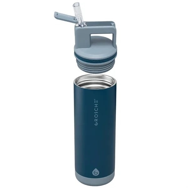Grosche Alpine Stainless Steel Removable Straw Flip n' Sip