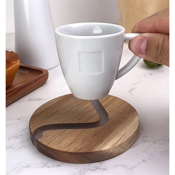 Resin Coaster Acacia Wood Cup Insulation Pad