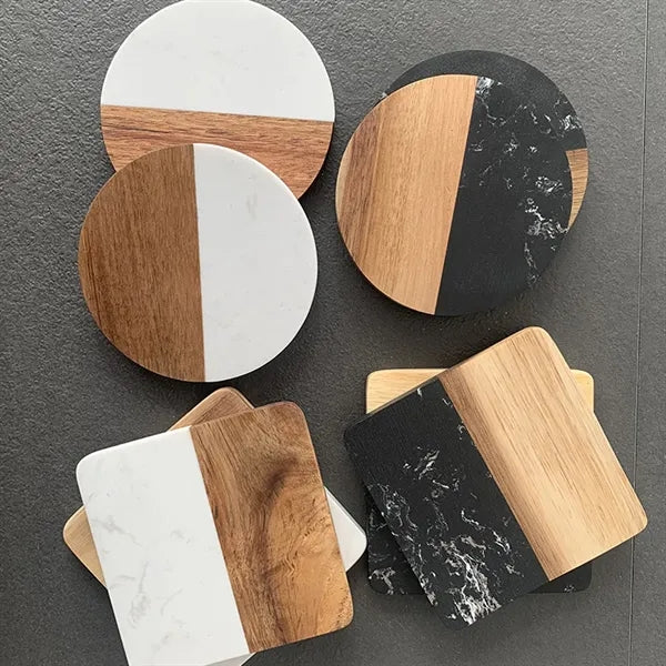 Resin Coaster Acacia Wood Cup Insulation Pad
