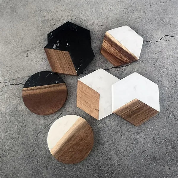 Resin Coaster Acacia Wood Cup Insulation Pad