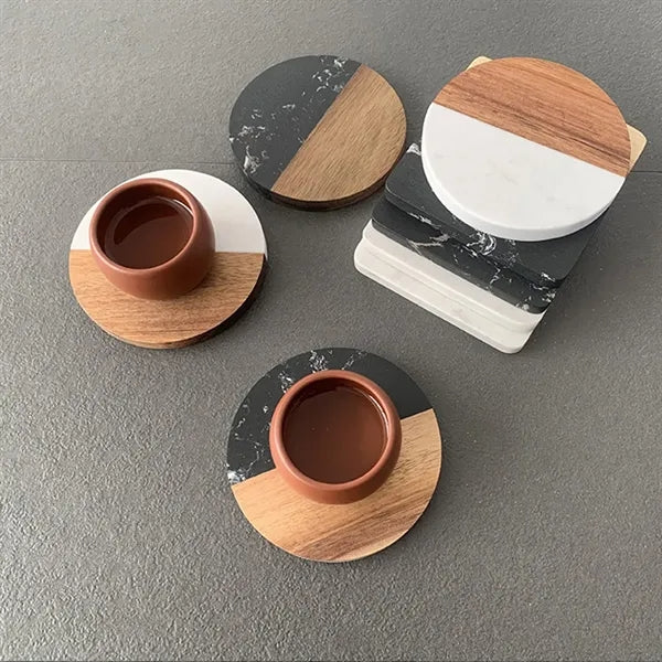 Resin Coaster Acacia Wood Cup Insulation Pad