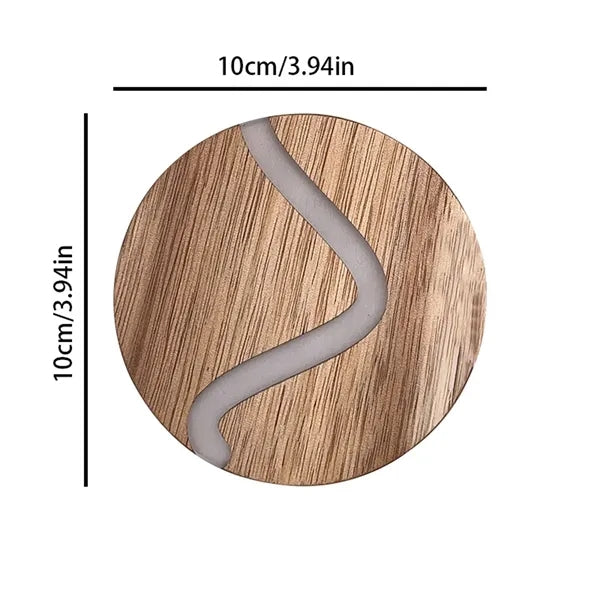 Resin Coaster Acacia Wood Cup Insulation Pad