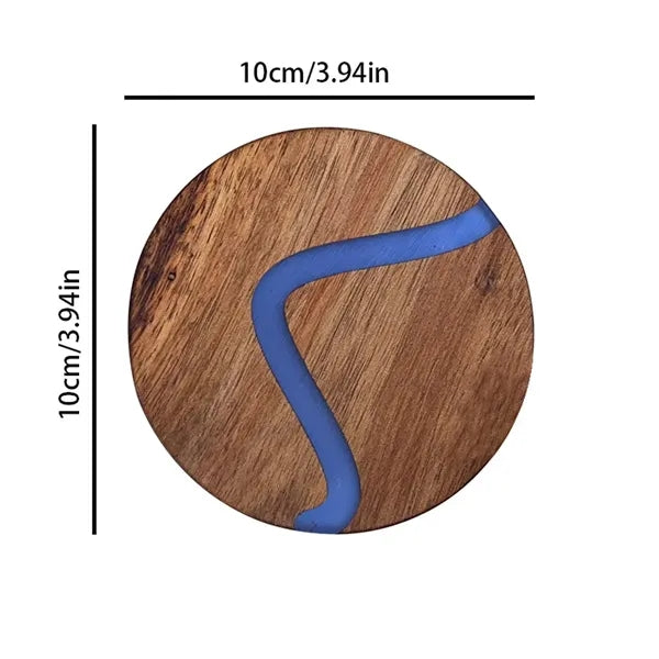 Resin Coaster Acacia Wood Cup Insulation Pad