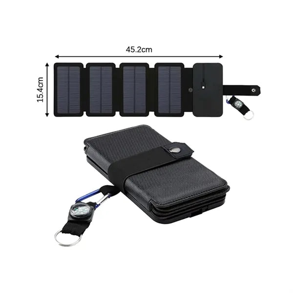 Portable Foldable Solar Charger with LED Light