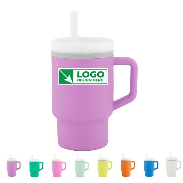 9 OZ Silicone Sippy Cup with Straw & Handle