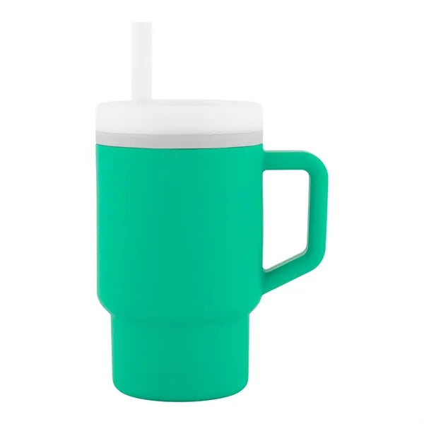 9 OZ Silicone Sippy Cup with Straw & Handle