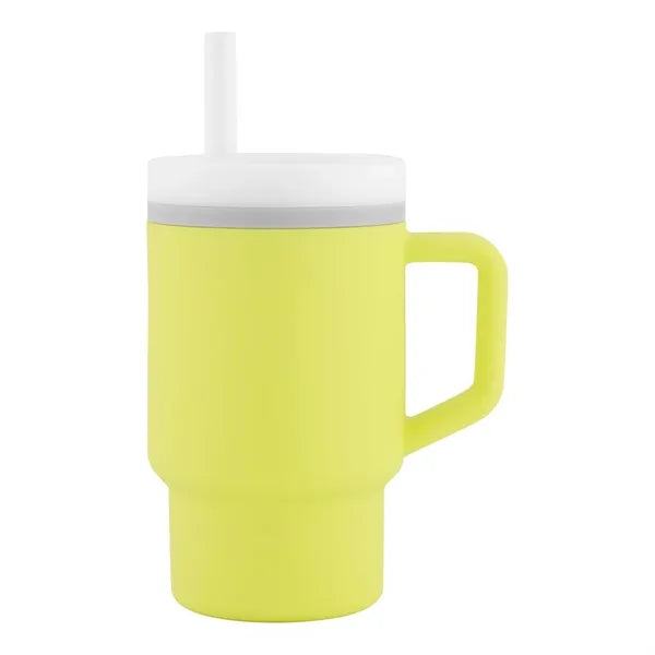 9 OZ Silicone Sippy Cup with Straw & Handle