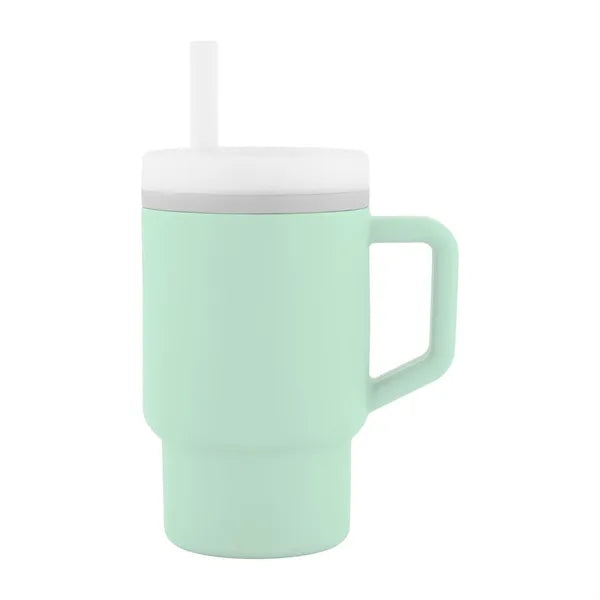 9 OZ Silicone Sippy Cup with Straw & Handle