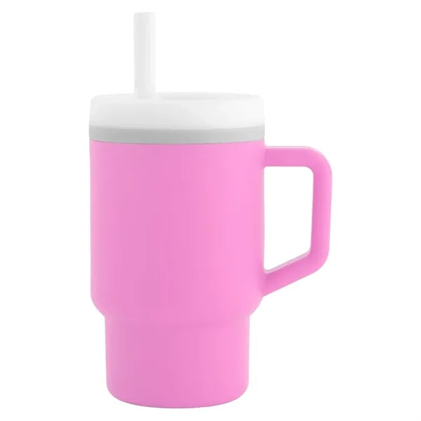 9 OZ Silicone Sippy Cup with Straw & Handle