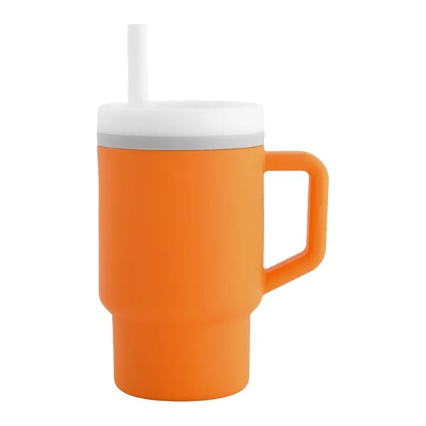 9 OZ Silicone Sippy Cup with Straw & Handle