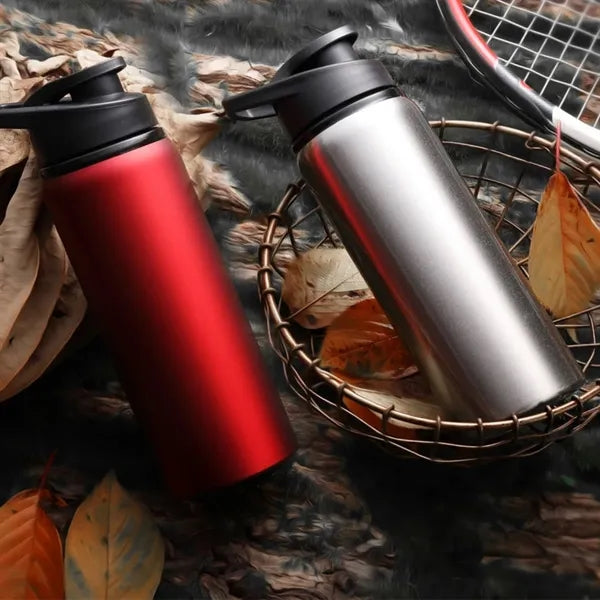 23Oz Thermal Aluminum Sport Water Bottle With Wide Mouth Lid